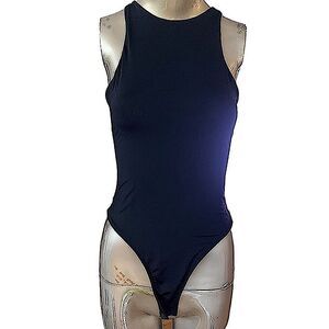 NWT SHEINbae black highneck, sleeveless bodysuit. Snap crotch double thickness.